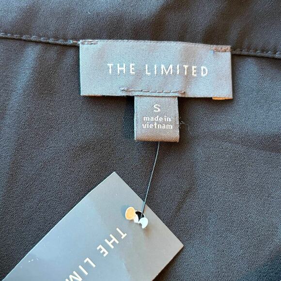 The Limited NWT Wms S Black Button Up Tunic Blouse High Low Dk Academia Career - Picture 3 of 9